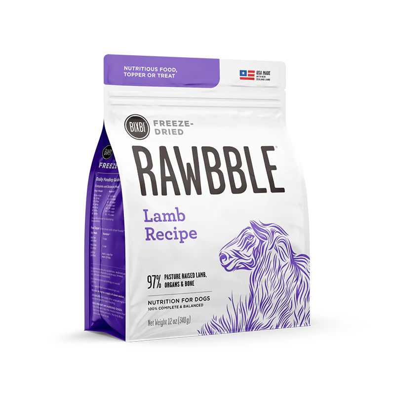 Bixbi Rawbble Freeze Dried Food for Dogs Lamb Recipe