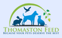 Thomaston Feed Logo with Dog, Cat, Rabbit, and Bird