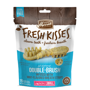 Merrick Fresh Kisses Grain Free Mint Breath Strips Small Dental Dog Treats