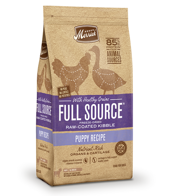 Merrick Full Source with Healthy Grains Raw-Coated Kibble Puppy Recipe Dry Dog Food