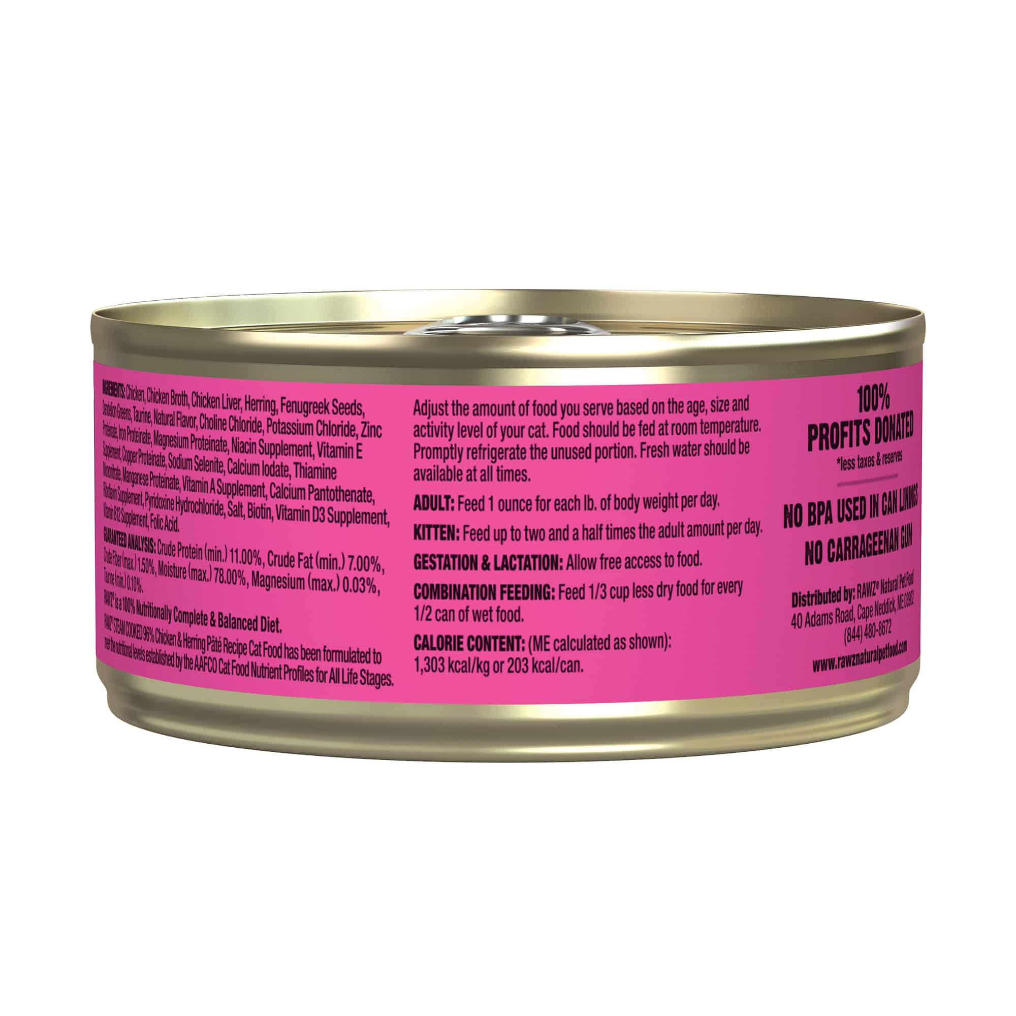 RAWZ 96 Chicken Herring P t Cat Food Thomaston CT